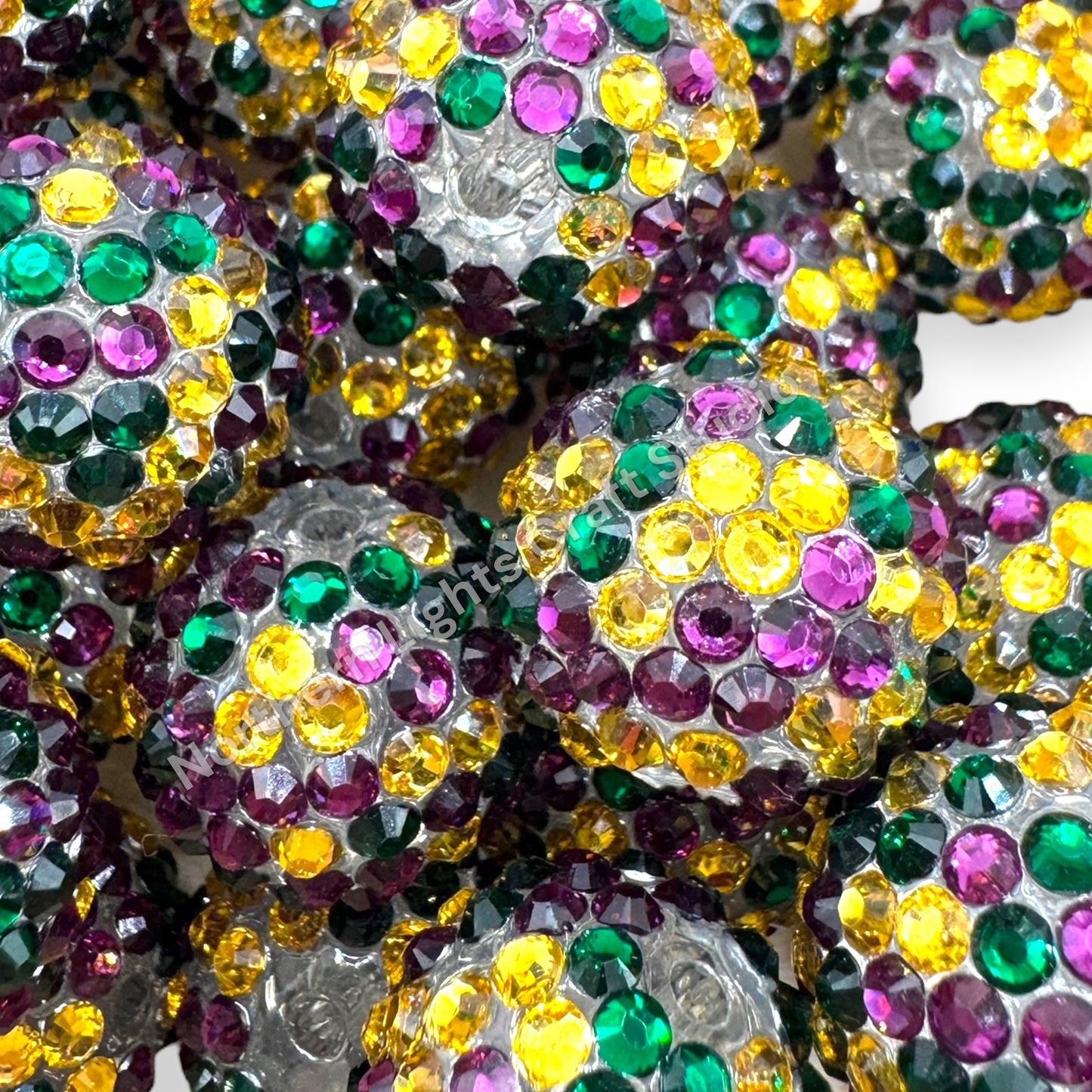 Multicolor Confetti 20mm Acrylic Rhinestone Bubblegum Beads - 10pc.