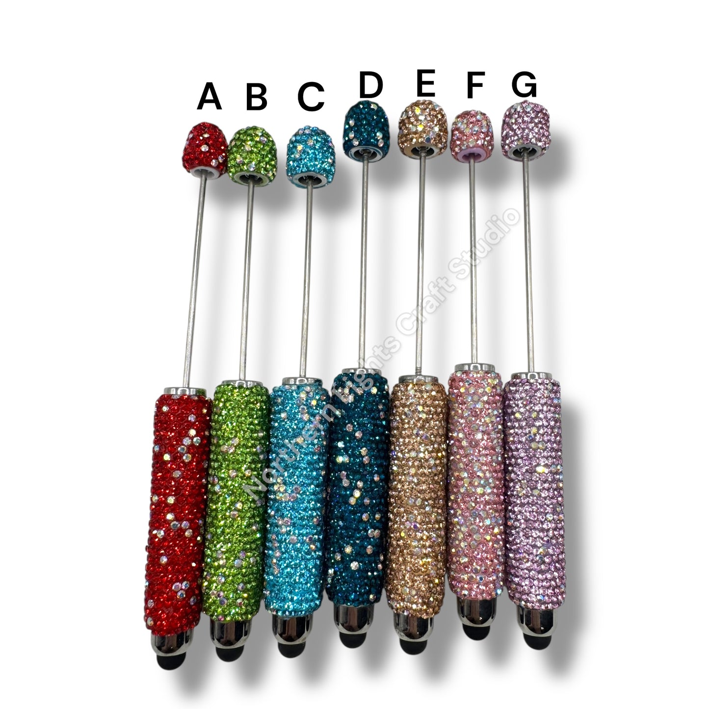 Beadable Rhinestone Stylus Pen - Solid or AB Multi-1pc.
