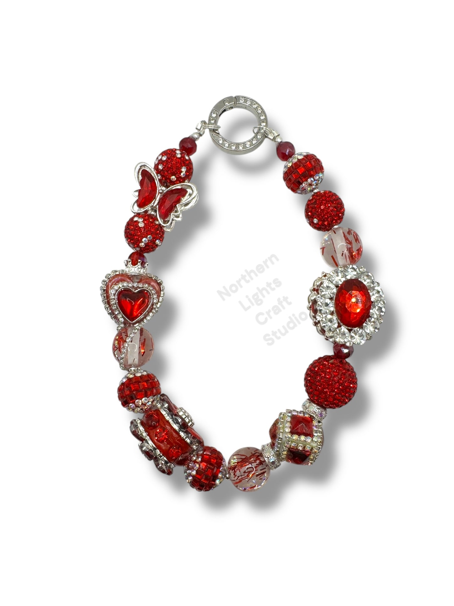 Crimson and Silver Wishes Keychain
