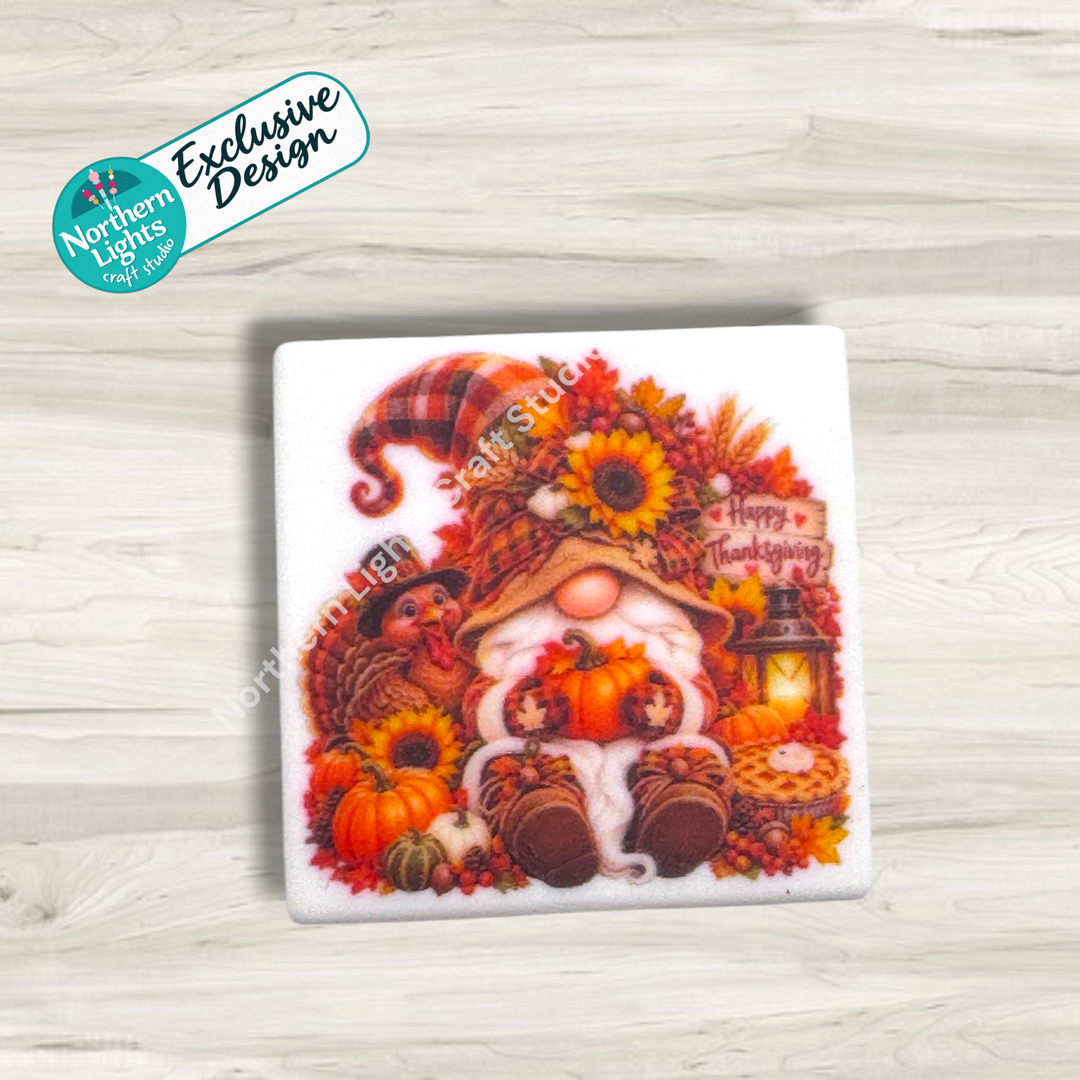 Fall Gnome Printed Silicone Focal - Exclusive Design!