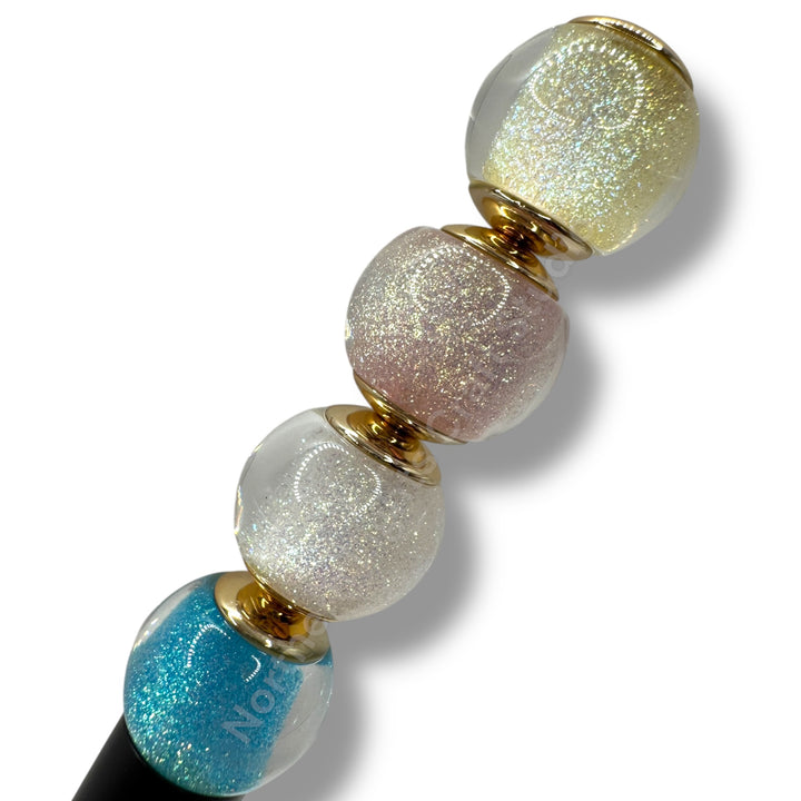 Glitter Gold Cap Layered Galaxy Bead 16mm - 20pc.