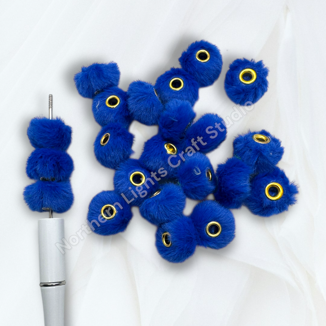 Royal Blue Fuzzy Spacer 30 pc. - 20mm