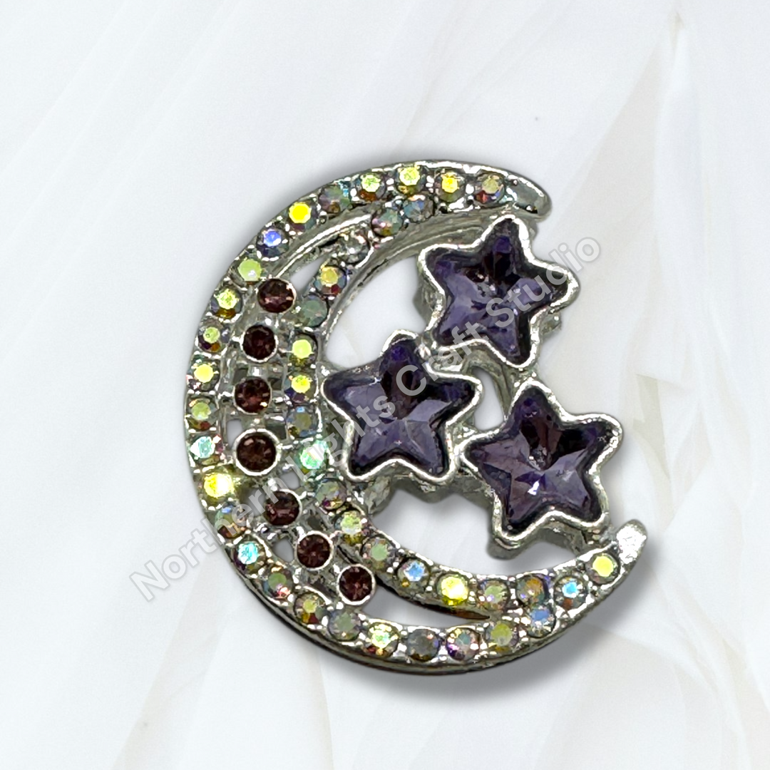 Metal Alloy Moon &amp; Stars Bead
