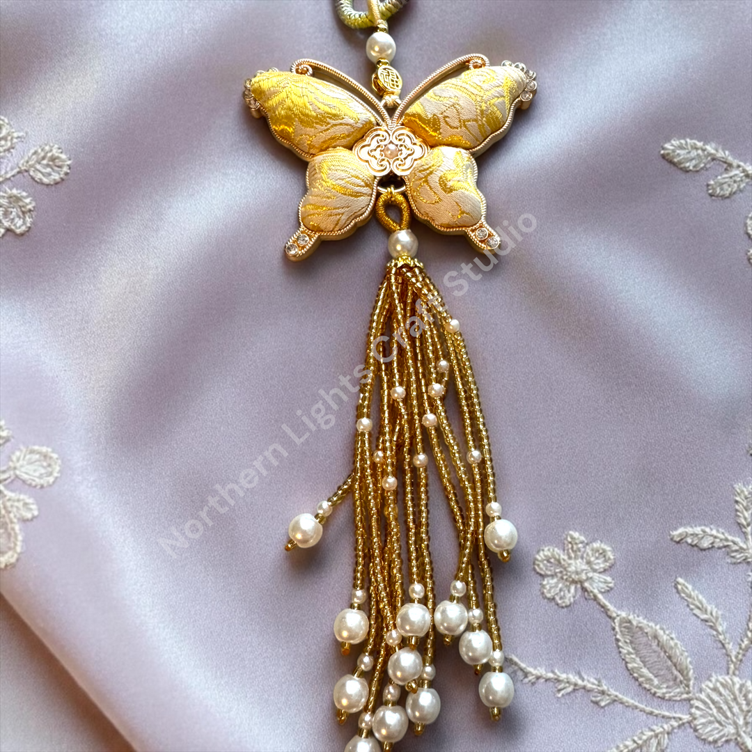 Song Brocade Short Butterfly Keychain / Decorative Hanging Charm