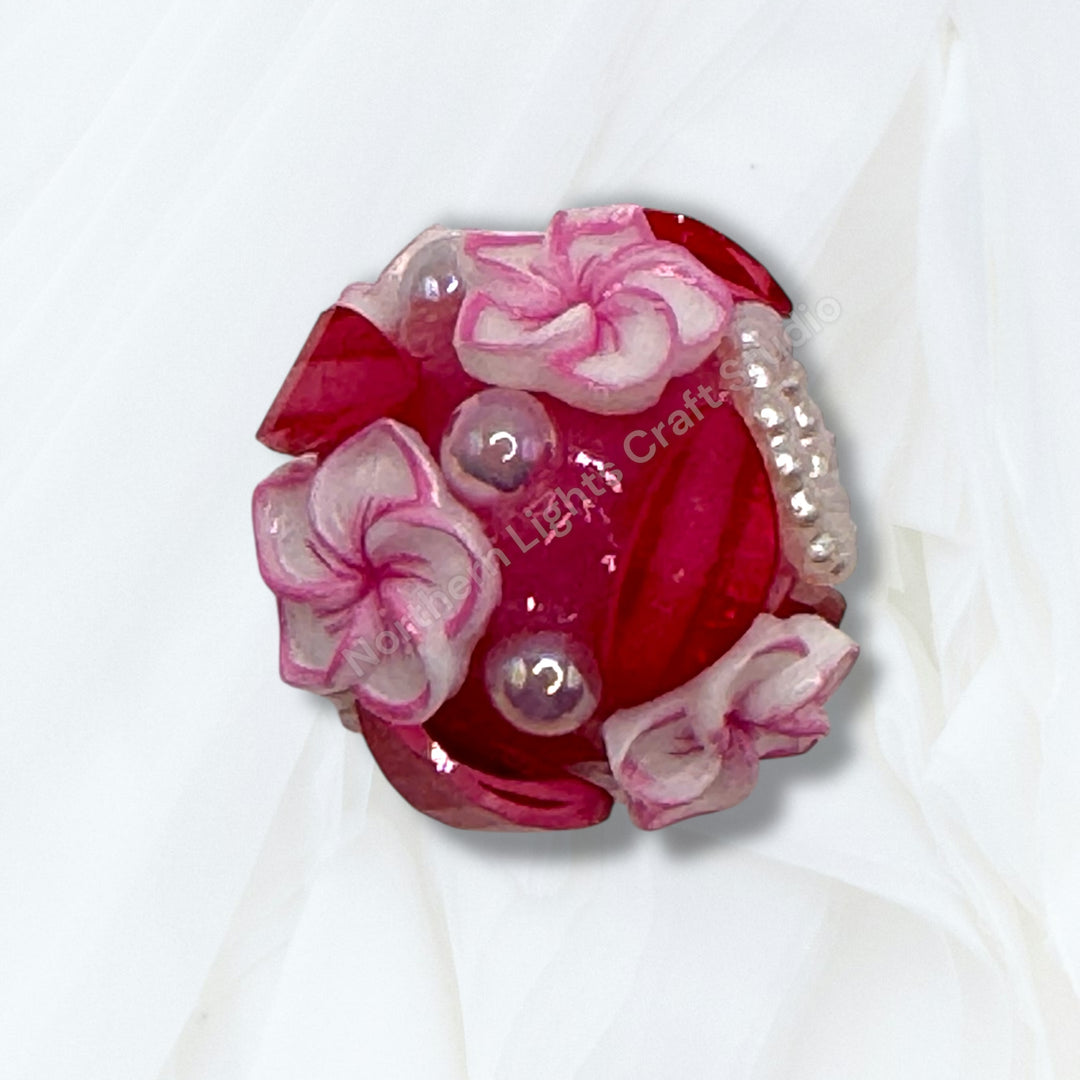 Fancy Sakura Flower 20mm Charm Bead - 5pc.