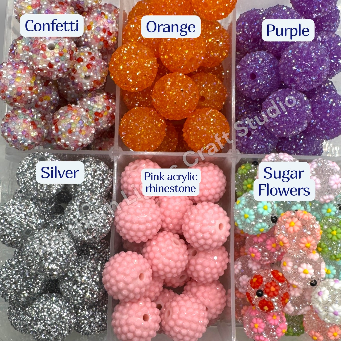 Sugar Bubblegum Beads 20mm - 5pc.