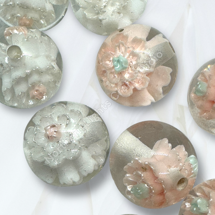 Rose Charm Luxury Resin 16mm Beads - 20pc.