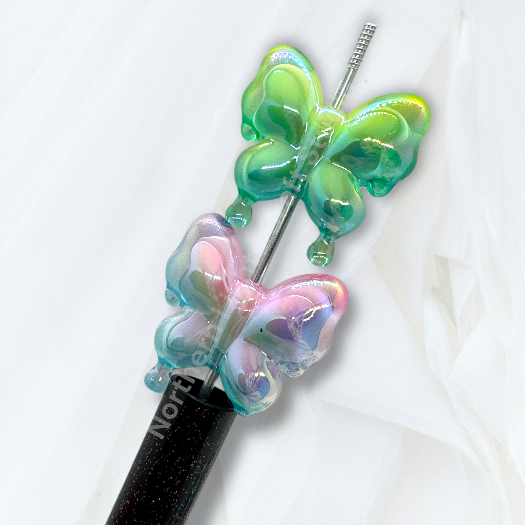 Puffy Butterfly Double Layer UV Bead - 10pc. Mix