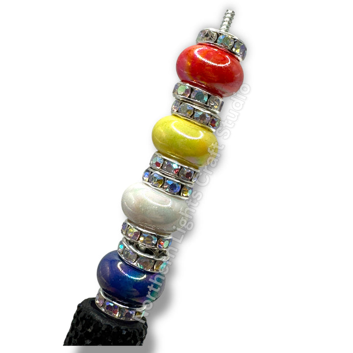 UV Shiny Bling Rhinestone and Acrylic Spacer Bead Mix - 25pc.
