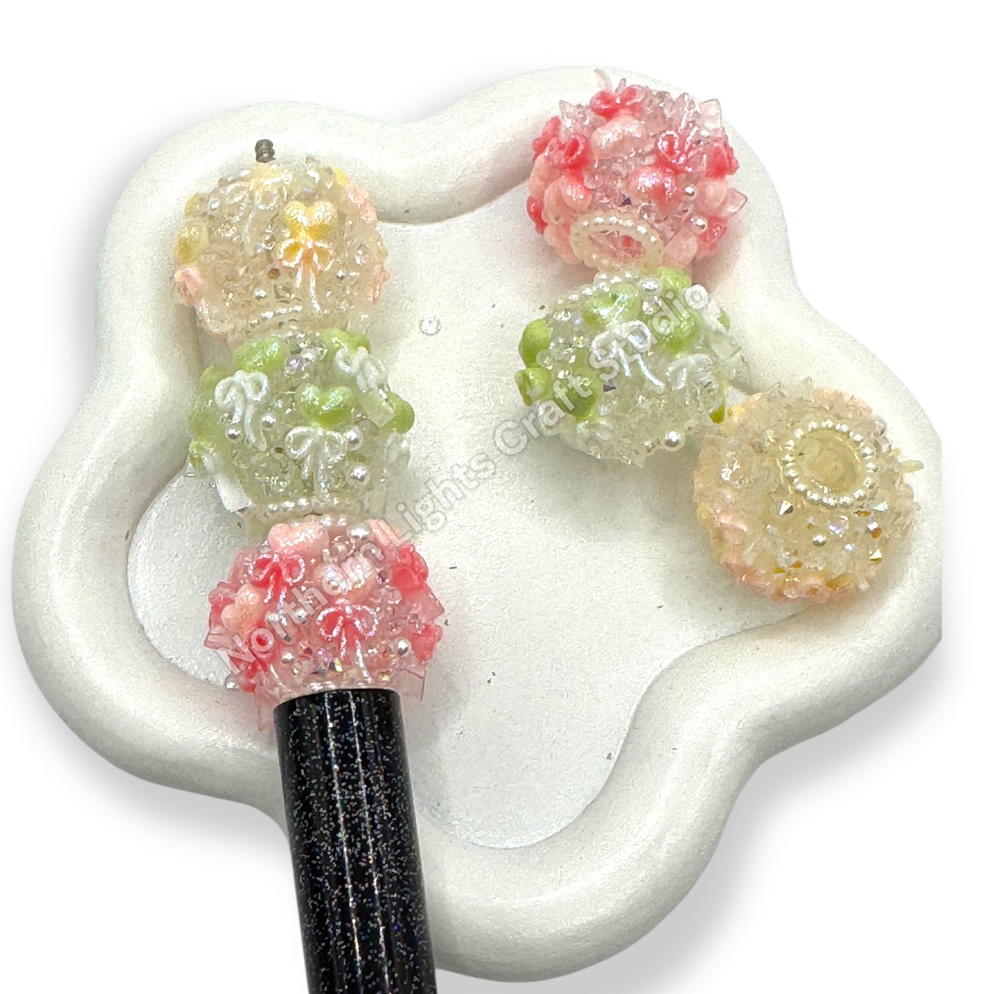 Acrylic Heart Balloon Sugar Beads 20mm - 3 pc mix