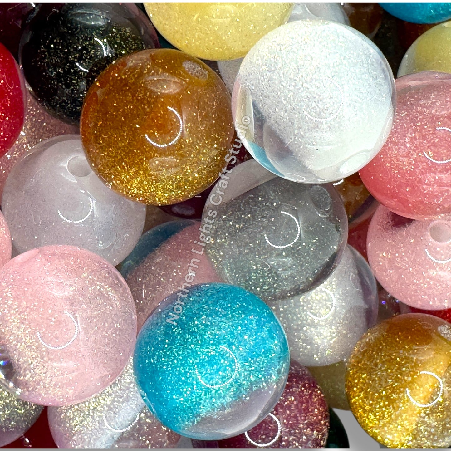 Fine Glitter Core Beads - 20mm - 10pcs.