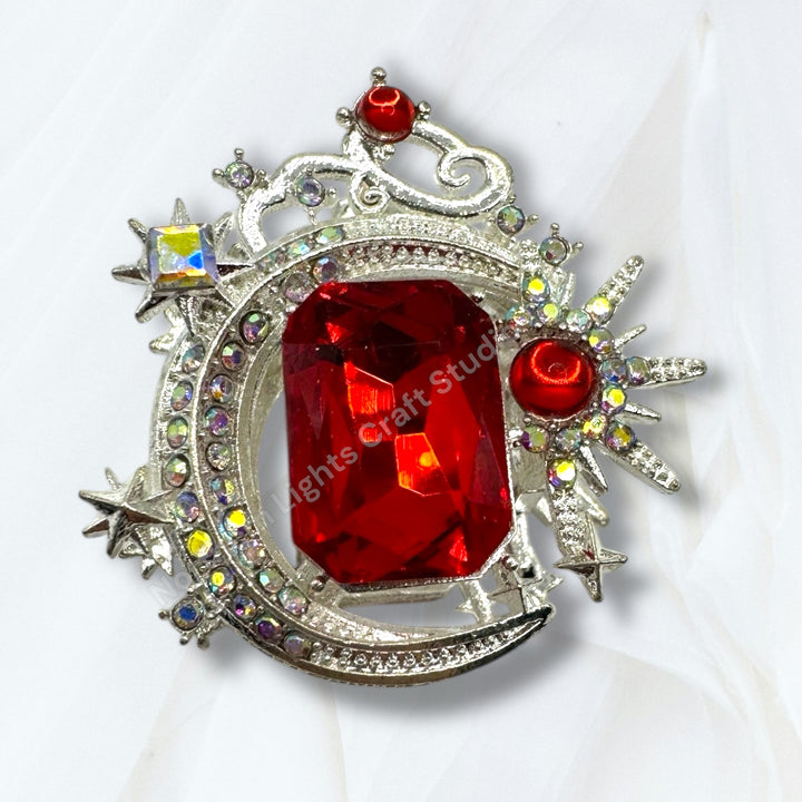 Metal Alloy Moon Starburst Bead -1pc.