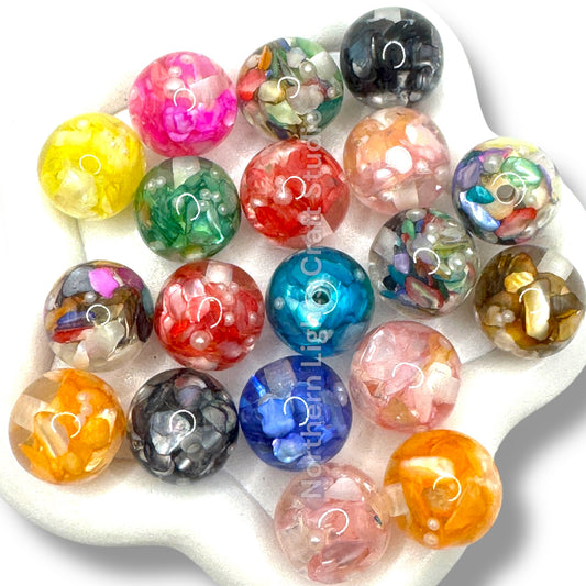 Premium Shell and Pearl 16mm Beads - 15pc.