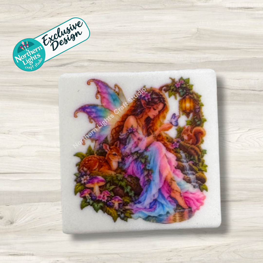 Woodland Fairy Printed Silicone Focal - Exclusive Design!