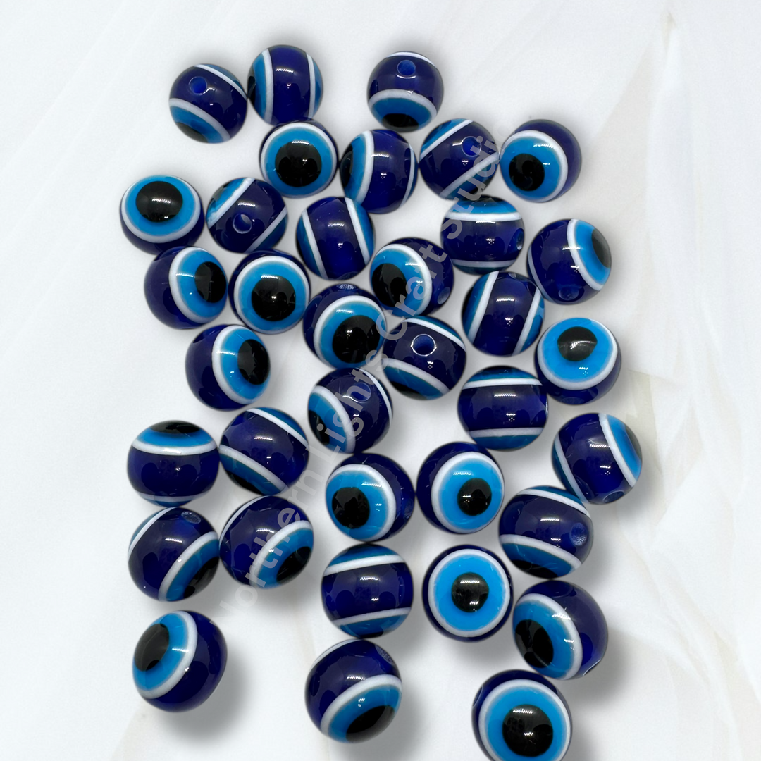 Evil Eye Layered 12mm Acrylic Beads - 25pc.