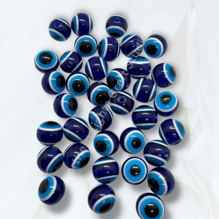 Evil Eye Layered 12mm Acrylic Beads - 25pc.