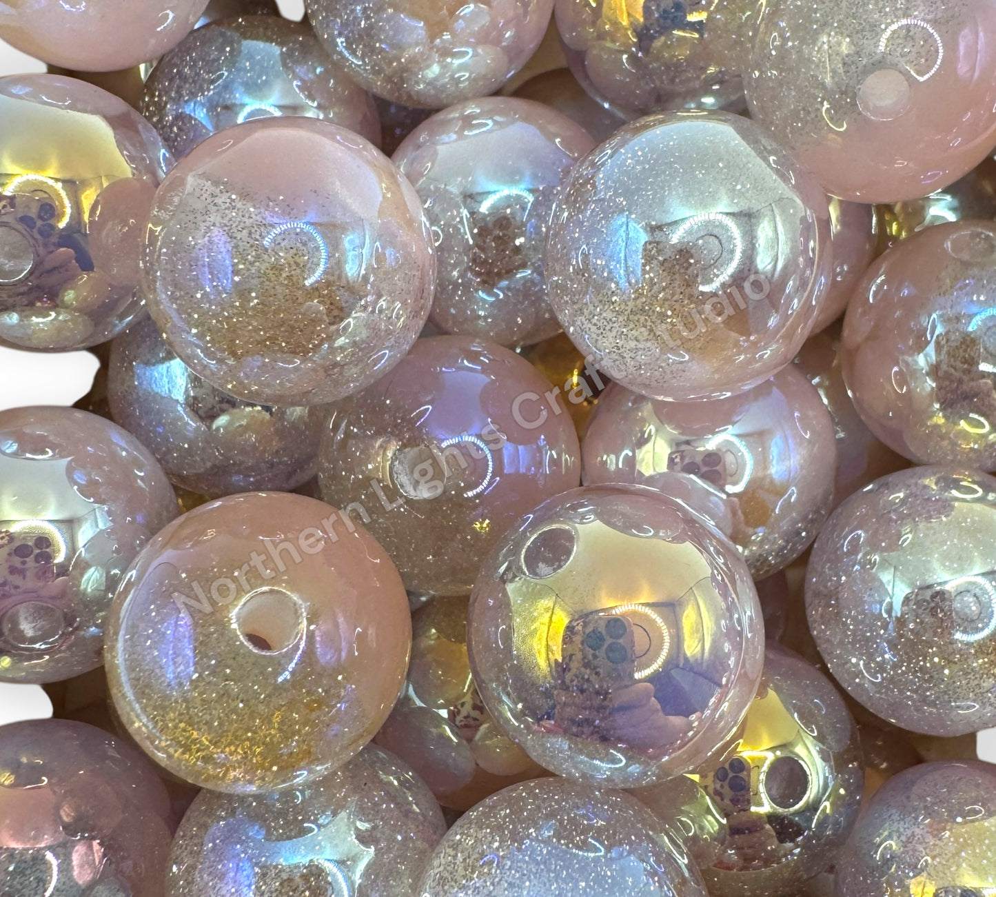 UV Half Glitter and Cat Eye Galaxy 16mm Bead - 20 Pcs.