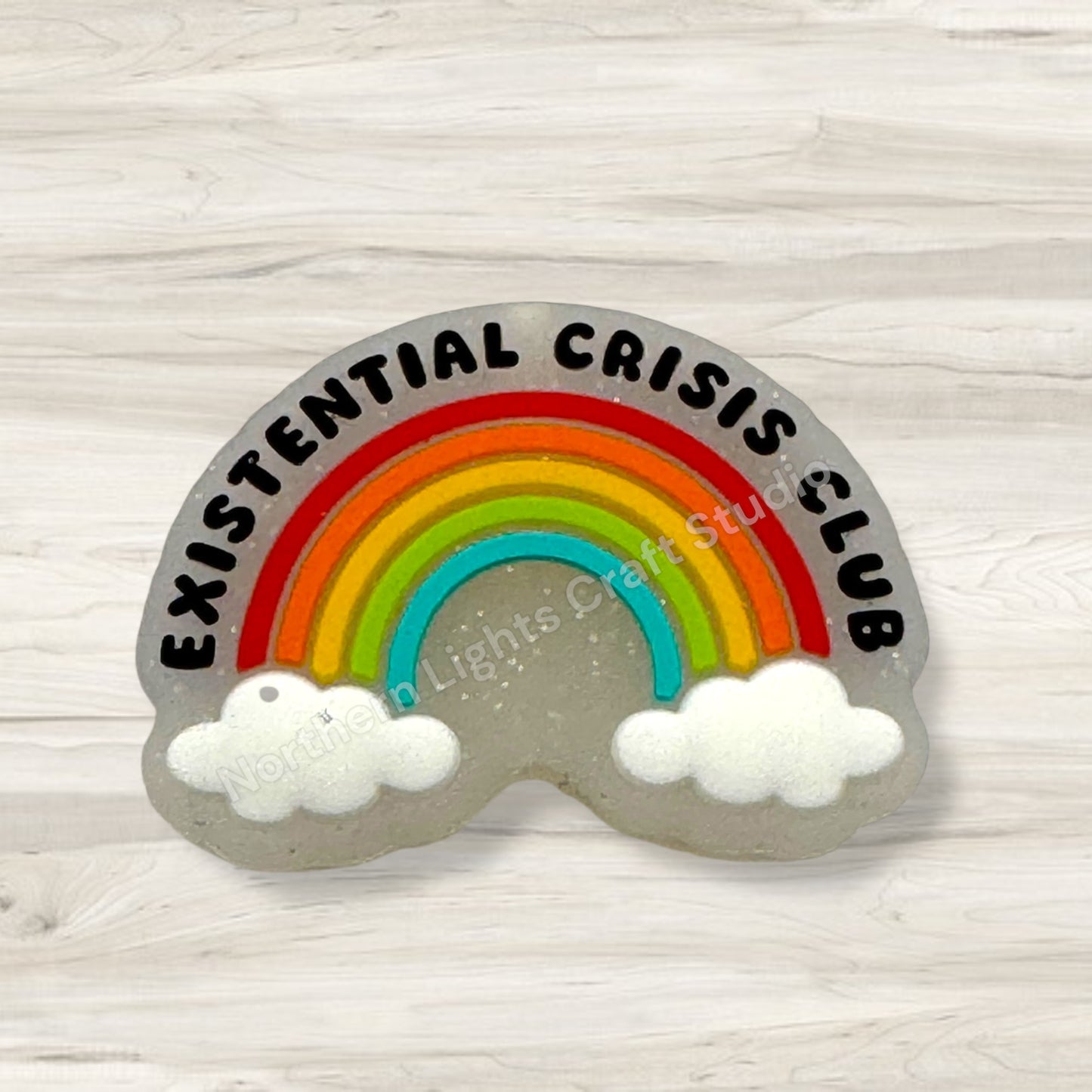 Existential Crisis Club Jelly Glitter Silicone Sarcastic Focal Bead