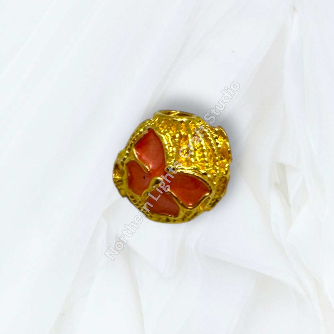 Copper Gold Plated Enamel Butterfly 10mm Beads - 10pc. mix