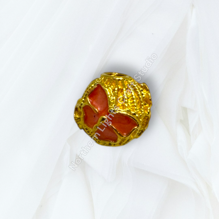 Copper Gold Plated Enamel Butterfly 10mm Beads - 10pc. mix