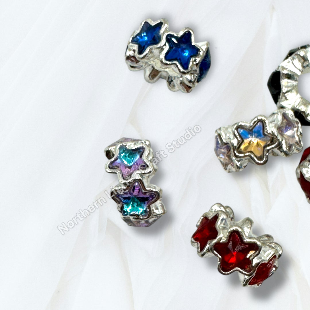 Premium Metal Crystal Star Spacer - 10pc. Mix