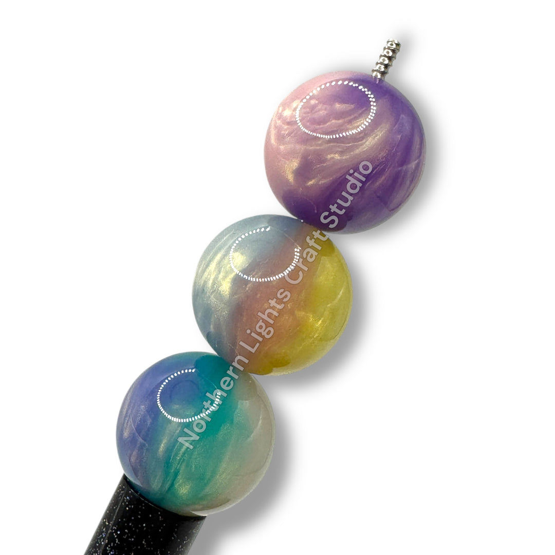 Luminous Multi Tone Color Galaxy 20mm Ombre Beads - 10pc.