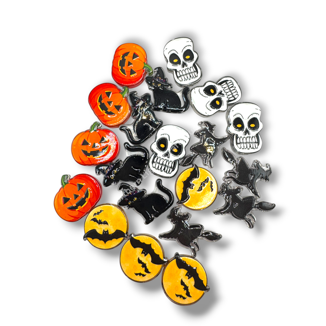 Halloween Acrylic Double-Sided Focal Bead - 20pc.  Mix