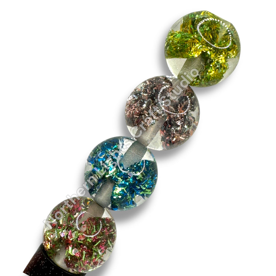 Glitter Tinsel 16mm Premium Bow Beads - 10 pieces