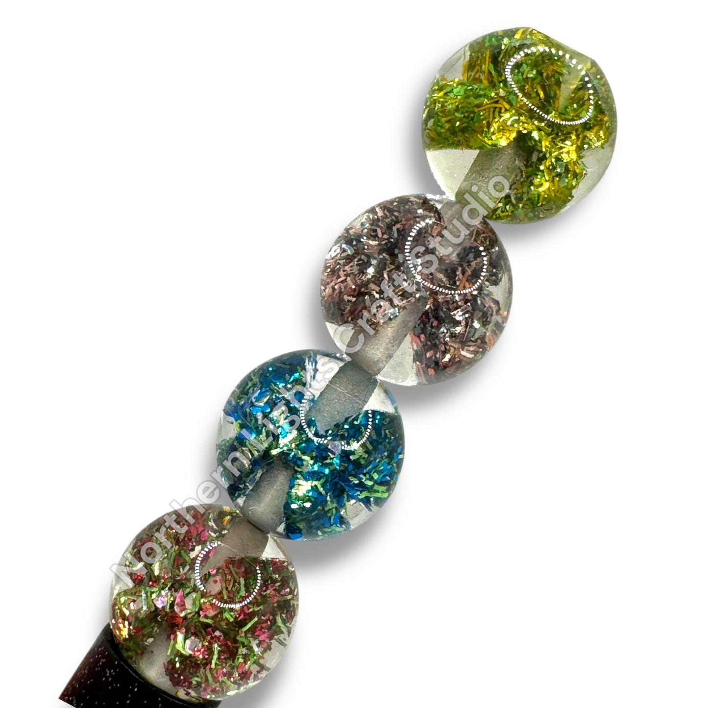 Glitter Tinsel Bow Beads- 16mm - 20 pieces