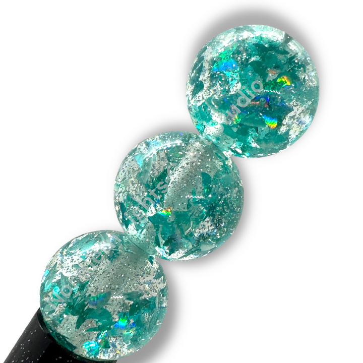 Glitter Foil Teal Butterfly Beads 16mm - 20pc.