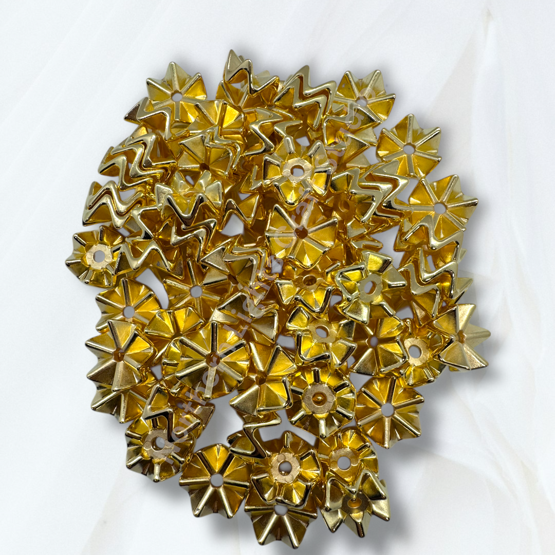 Colorful Zig Zag Acrylic Wavy 16mm Spacers  -Gold, Silver, or Mix- 50 pcs.