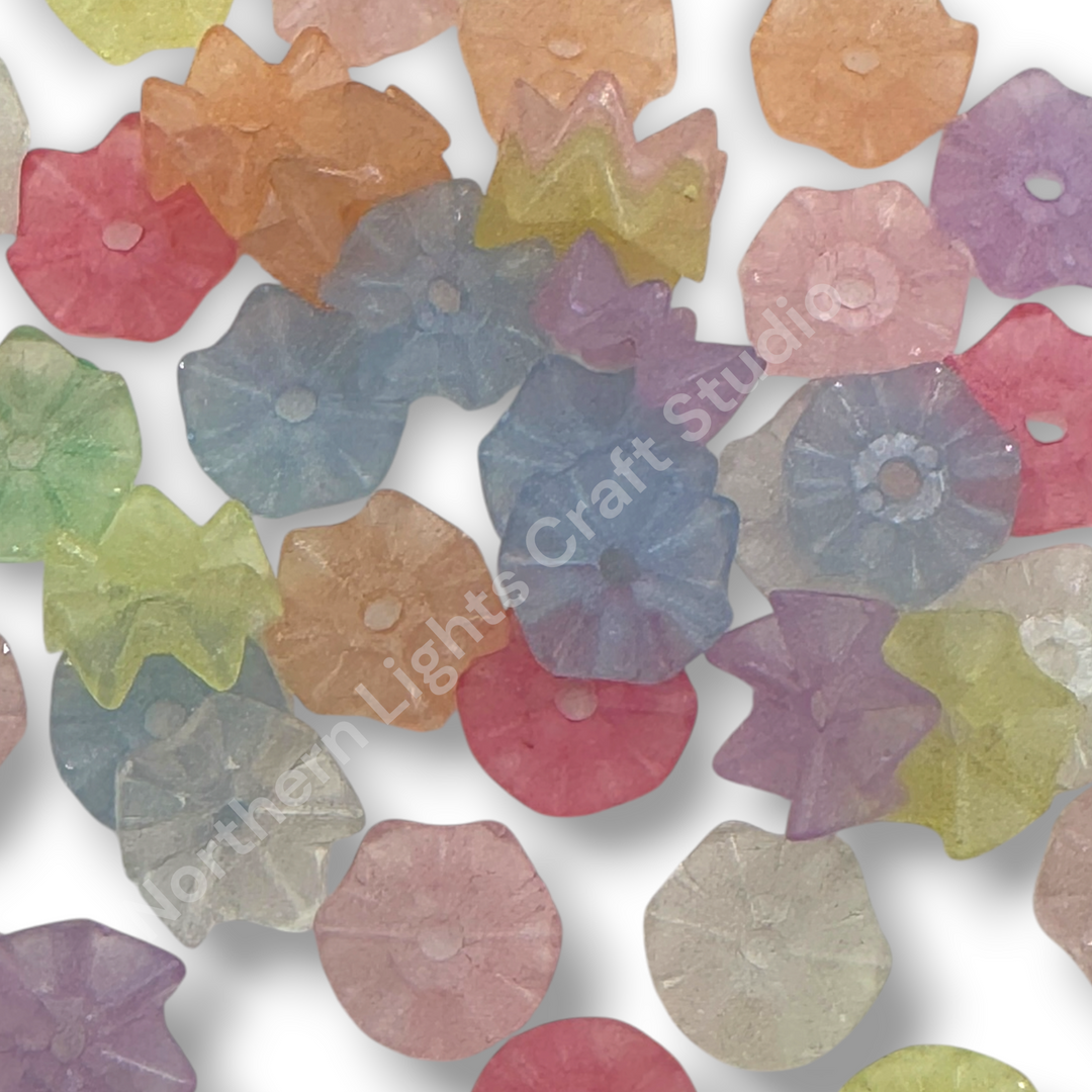 Jelly Luminous Glitter Zig Zag 16mm Acrylic Wavy Spacers- 50pc. Mix
