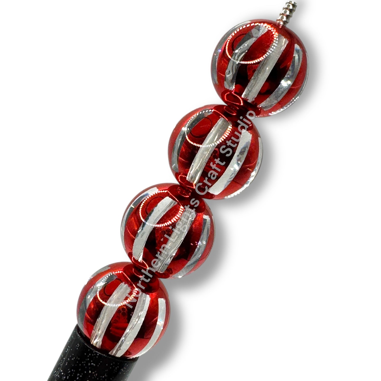 Shiny Striped 16mm Acrylic Beads - 20 pc.