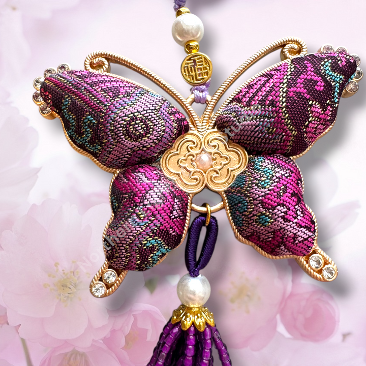 Song Brocade Short Butterfly Keychain / Decorative Hanging Charm