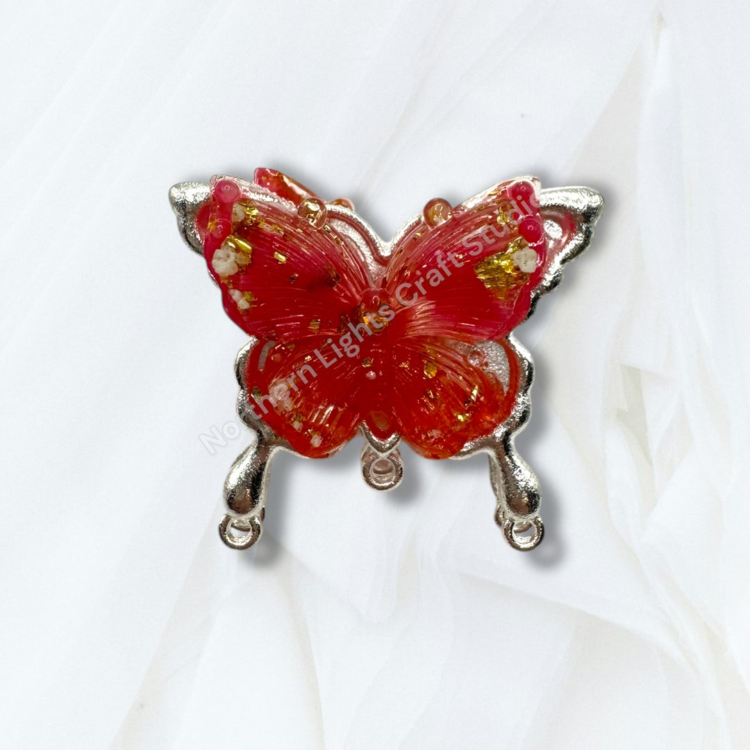 Metal Silver Soft Touch Butterfly Connector Bead