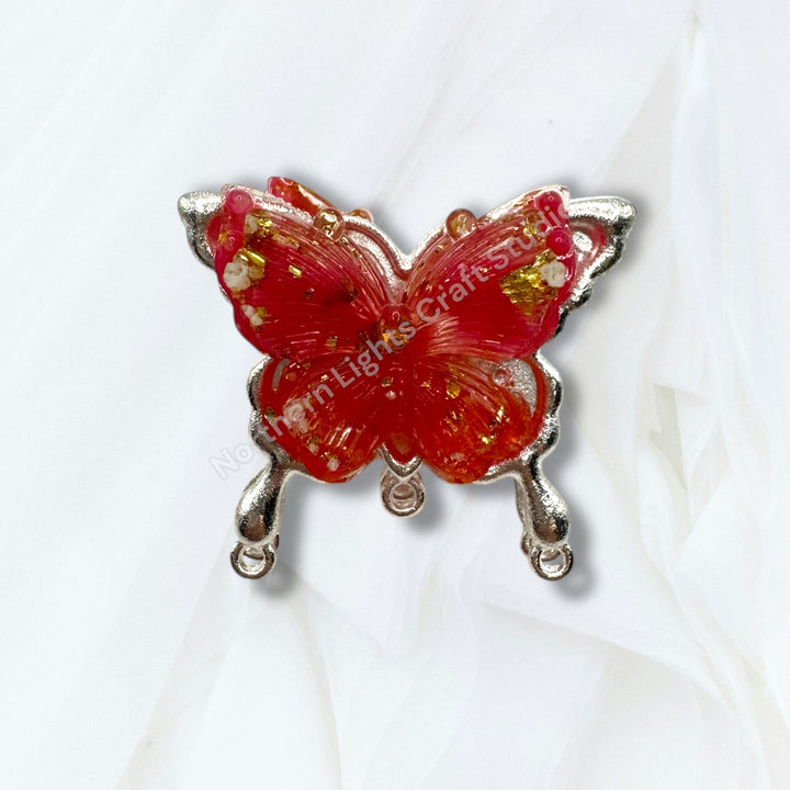 Metal Silver Soft Touch Butterfly Connector Bead