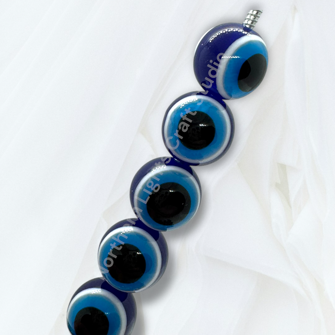 Evil Eye Layered 12mm Acrylic Beads - 25pc.