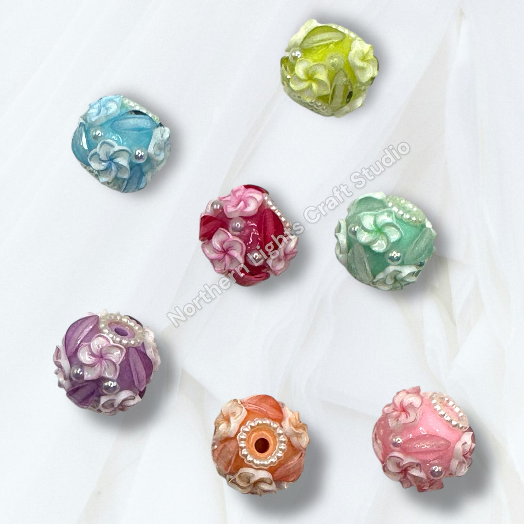 Fancy Sakura Flower 20mm Charm Bead - 5pc.