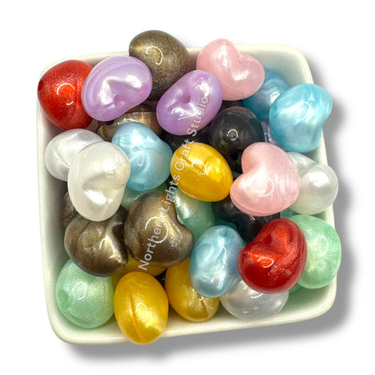 Puffy Acrylic Galaxy Glitter Heart - 20pc.