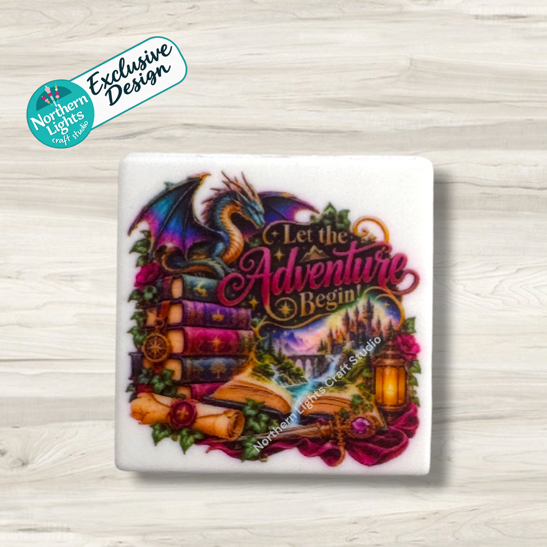 Let the Adventure Begin Printed Silicone Focal - Exclusive Design!