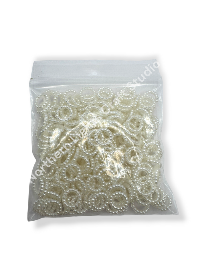 White Pearl Finish Acrylic 10mm Spacer - 10g.