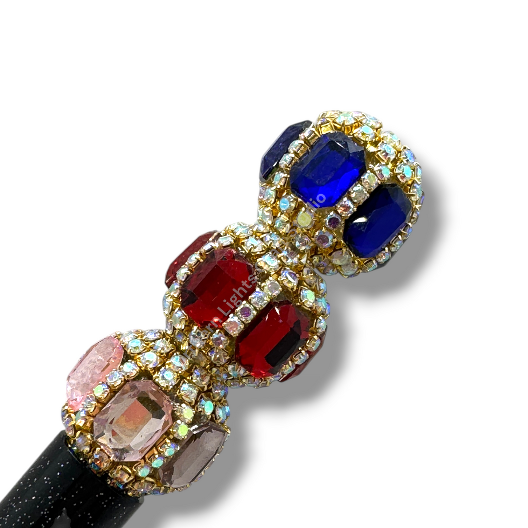 Fancy Gold AB Rhinestone Chain Crystal Mirror Beads -3pc.Single or 10pc. Mix