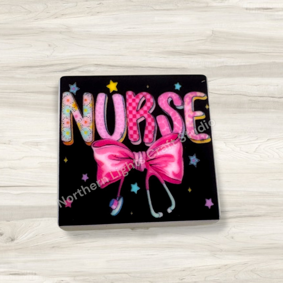 Printed Nurse Focal Bead