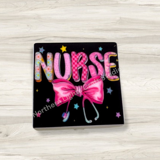 Printed Nurse Focal Bead