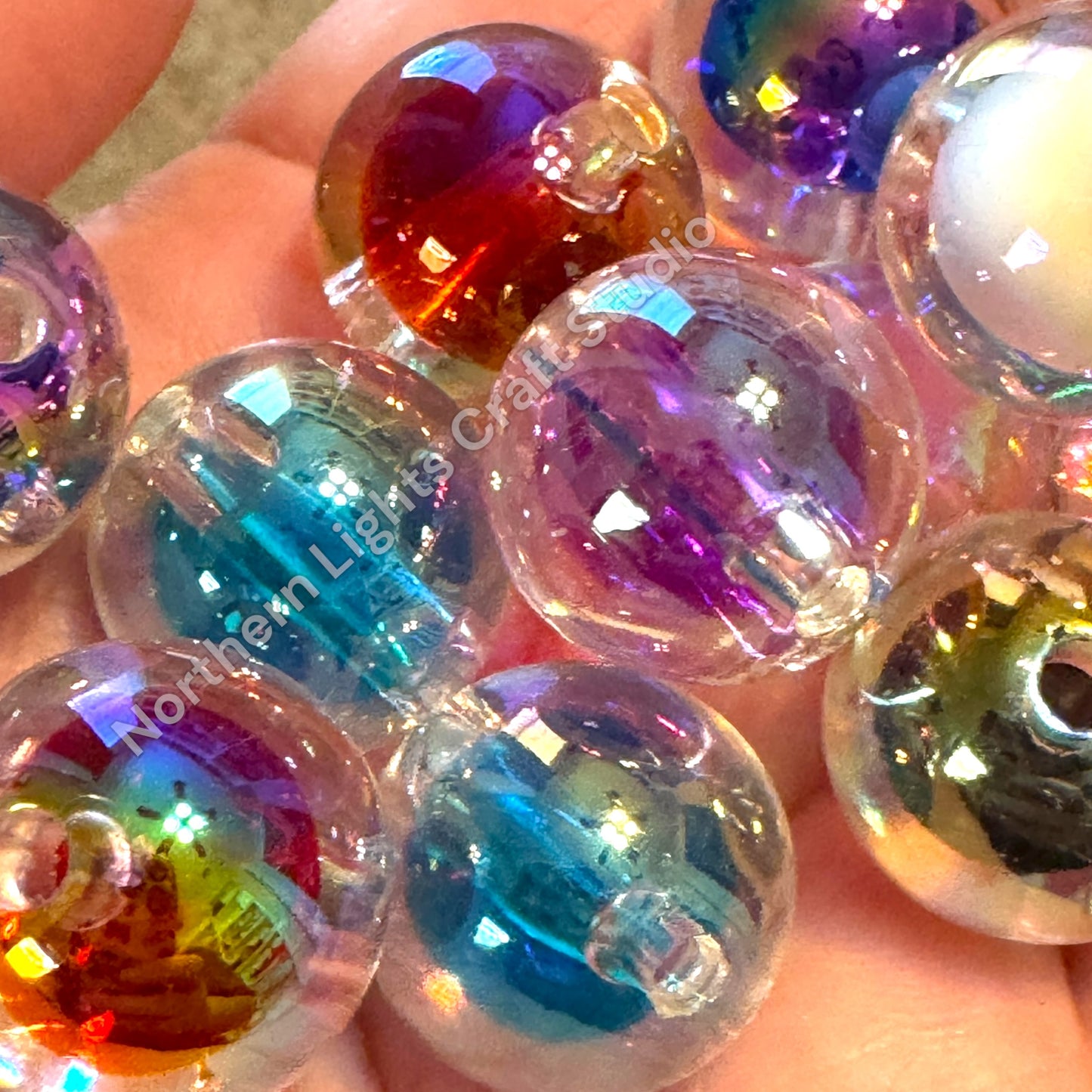 Double Layer Shiny Acrylic Beads 10px. Mix- 20mm