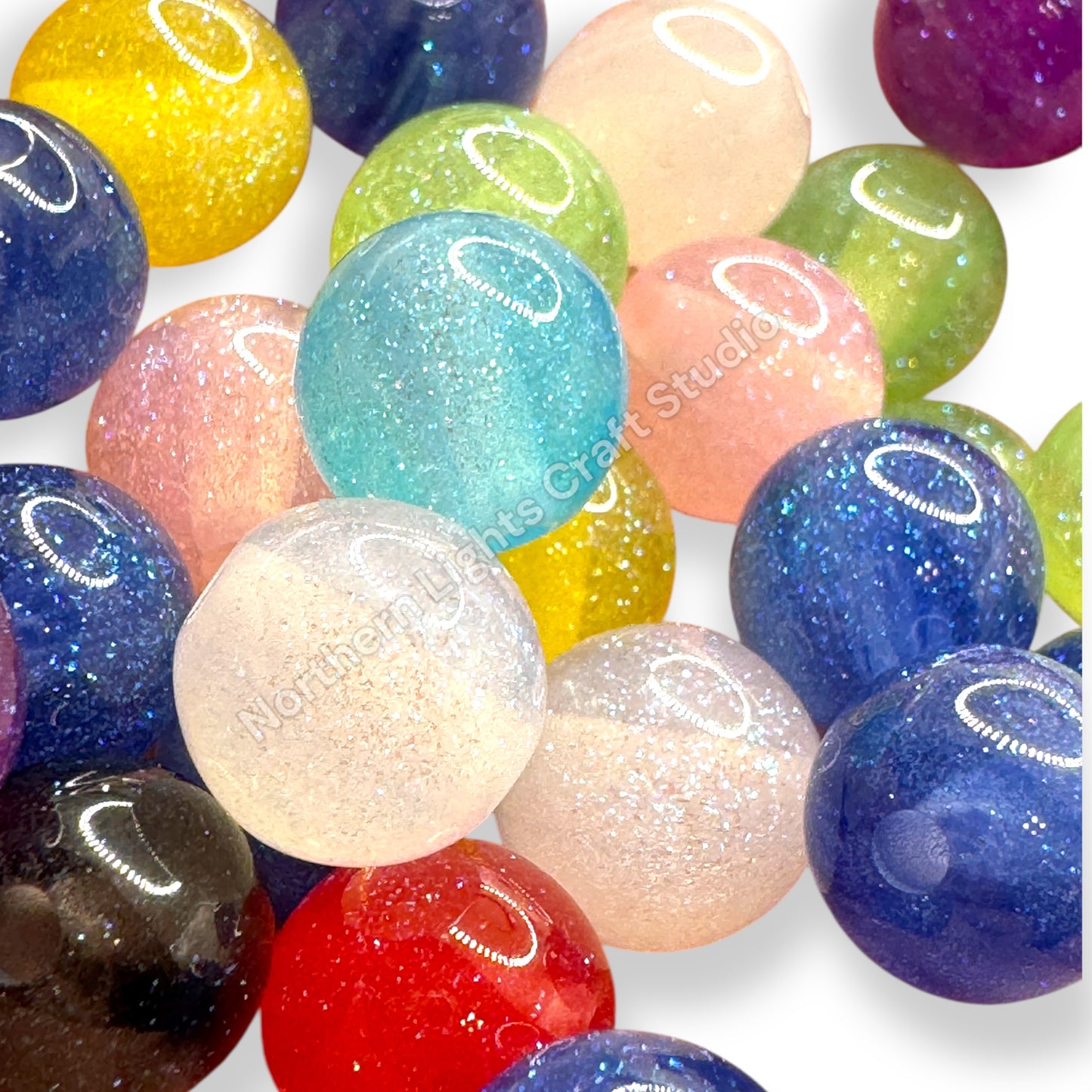 10mm Glitter Beads - 40 pcs.
