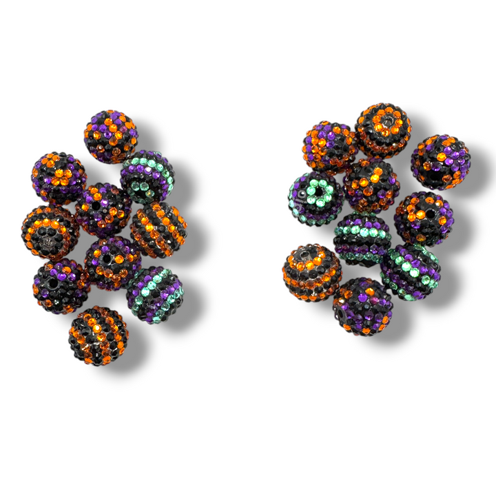 20mm Stripe and Multi Acrylic Rhinestone Bead Mix - 10 pc.