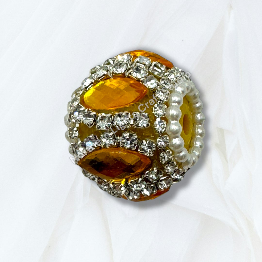 Fancy Rhinestone Pumpkin Beads - 9 piece Mix