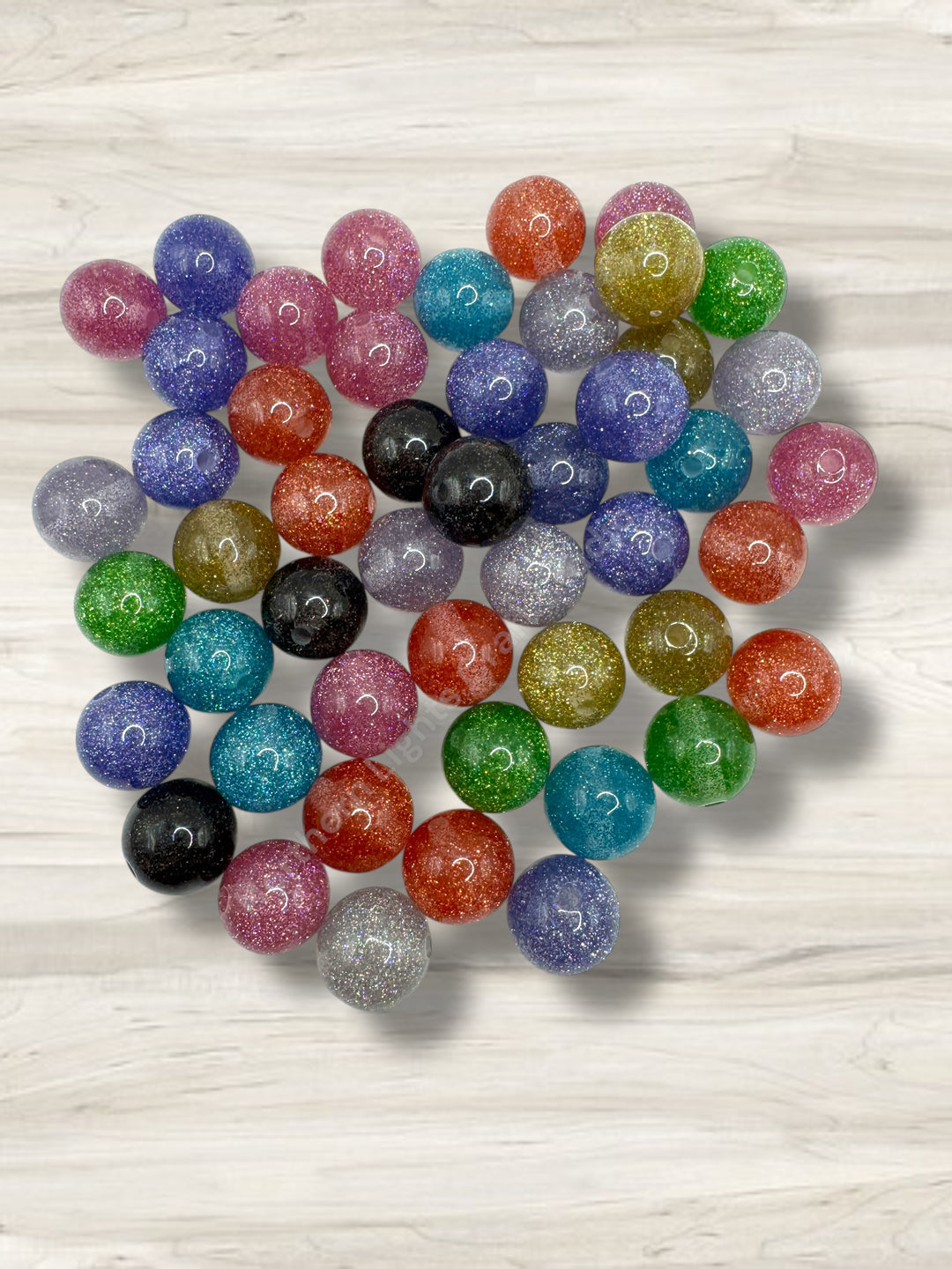 Glitter Celebration 20mm Acrylic Bead Mix - 10 Pieces