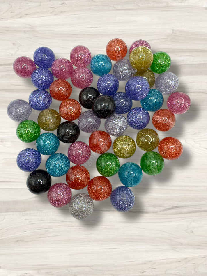 Glitter Celebration 20mm Acrylic Bead Mix - 10 Pieces